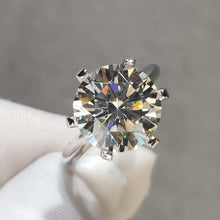 Load image into Gallery viewer, 5 Carat D Color Round Cut 6 Prong Solitaire Pinched Shank Certified Moissanite Ring