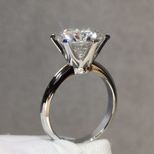 Load image into Gallery viewer, 5 Carat D Color Round Cut 6 Prong Solitaire Pinched Shank Certified Moissanite Ring