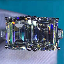 Load image into Gallery viewer, 6 Carat Yellow Emerald Cut Two Stone Simulated Sapphire Ring