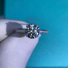 Load image into Gallery viewer, 2 Carat K-M Colorless Round Cut Double Hidden Halo Bead-set VVS Simulated Sapphire Ring