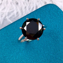 Load image into Gallery viewer, 5 Carat Black Color Solitaire Round Cut Certified VVS Moissanite Ring