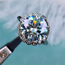 Load image into Gallery viewer, 5 Carat Round Cut Moissanite Ring Cosmic Floating Halo Certified VVS D Color
