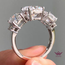 Load image into Gallery viewer, Cushion Cut 11 Stone D Color Basket Moissanite Ring
