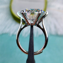 Load image into Gallery viewer, 14 Carat Round Cut Moissanite Ring 6 Prong Cathedral Shank Certified VVS D Color