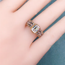 Load image into Gallery viewer, 1 Carat D Color Emerald Cut Square Halo Pave Certified VVS Moissanite Ring