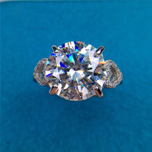Load image into Gallery viewer, 5 Carat D Color Round Cut Heart Shank French Pave Certified VVS Moissanite Ring
