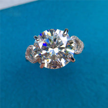 Load image into Gallery viewer, 5 Carat Round Cut Moissanite Ring Heart Shank French Pave Certified VVS D Color