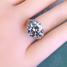 Load image into Gallery viewer, 5 Carat Round Cut Moissanite Ring Vintage Split Shank Side Stone Certified VVS D Color