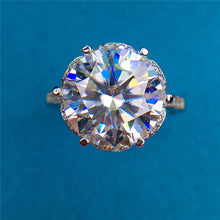 Load image into Gallery viewer, 5 Carat D Color Round Cut 6 Prong Subtle Halo Certified VVS Moissanite Ring