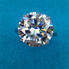 Load image into Gallery viewer, 10 Carat D Color Round Cut 4 Prong Solitaire Cathedral Palin Shank Moissanite Ring