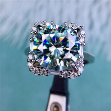 Load image into Gallery viewer, 5 Carat Round Cut Moissanite Ring Octagon Halo Plain Shank Certified VVS D Color