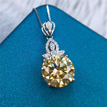 Load image into Gallery viewer, 5 Carat Yellow Round Cut Solitaire Pineapple Pendant Certified VVS Moissanite Necklace