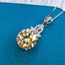 Load image into Gallery viewer, 5 Carat Yellow Round Cut Solitaire Pineapple Pendant Certified VVS Moissanite Necklace