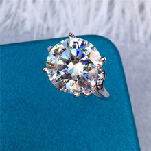 Load image into Gallery viewer, 5 Carat Round Cut Moissanite Ring 4 Prong Leaf Split Shank Certified VVS D Color