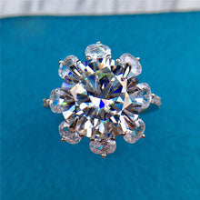 Load image into Gallery viewer, 6 Carat D Color Round Cut Snowflake French Pave Certified VVS Moissanite Ring