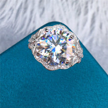 Load image into Gallery viewer, 5 Carat Round Cut Moissanite Ring Vintage Butterfly Shank Floating Halo D Color
