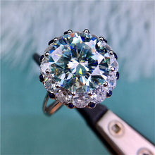 Load image into Gallery viewer, 5 Carat Round Cut Moissanite Ring Snowflake Halo Certified VVS D Color