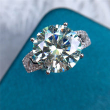 Load image into Gallery viewer, 5 Carat Round Cut Moissanite Ring Filigree Split Shank French Pave VVS D Color