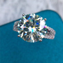 Load image into Gallery viewer, 5 Carat Round Cut Moissanite Ring Filigree Split Shank French Pave VVS D Color