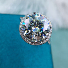 Load image into Gallery viewer, 5 Carat D Color Round Cut Thin Band Floating Halo Certified VVS Moissanite Ring