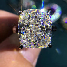 Load image into Gallery viewer, 8 Carat Cushion cut Rare Size K-M Color Solitaire VVS Simulated Moissanite Rings