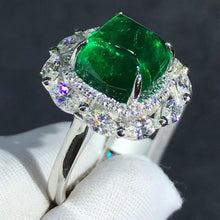Load image into Gallery viewer, 5.8 Carat Dome Cut Lab Made Emerald Ring with Durable 9K Gold