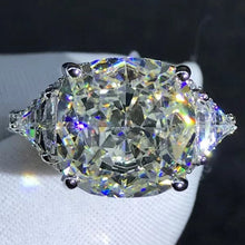 Load image into Gallery viewer, 6 Carat Fat Cushion cut Rare Size K-M Color VVS Simulated Moissanite Rings