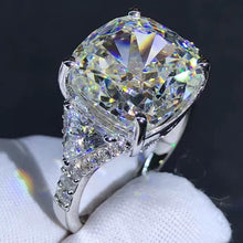 Load image into Gallery viewer, 6 Carat Fat Cushion Cut Moissanite Ring Rare Size VVS K-M Color