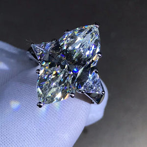 8 Carat Rare D Colorless Marquise cut VVS Simulated Moissanite Rings