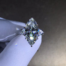 Load image into Gallery viewer, 8 Carat Marquise Moissanite Ring Three Stone VVS G-H Colorless