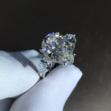 Load image into Gallery viewer, 6 Carat Pear Cut Moissanite Ring Rare Size G-H Color VVS