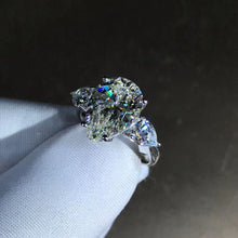 Load image into Gallery viewer, 6 Carat Pear Cut Moissanite Ring Rare Size G-H Color VVS