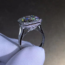 Load image into Gallery viewer, 12 Carat Square Radiant Cut Moissanite Ring Rare K-M Colorless VVS