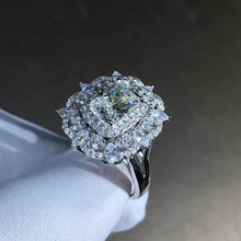 Load image into Gallery viewer, 2 Carat H Colorless Cushion cut VVS Simulated Moissanite Rings
