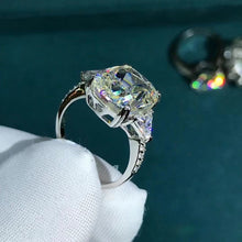 Load image into Gallery viewer, 5 Carat Cushion cut Moissanite Ring Rare Size VVS K-M Color