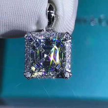 Load image into Gallery viewer, 3 Carat D Colorless Asscher Cut Halo VVS Simulated Moissanite Necklace