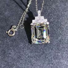 Load image into Gallery viewer, 8 Carat Colorless Emerald Cut VVS Simulated Moissanite Necklace
