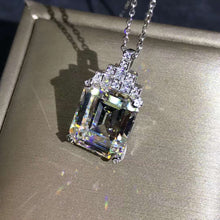 Load image into Gallery viewer, 8 Carat Colorless Emerald Cut VVS Simulated Moissanite Necklace