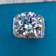 Load image into Gallery viewer, 10 Carat D Colorless Hidden Halo Round Cut VVS Moissanite Men&#39;s Ring
