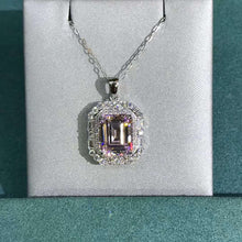 Load image into Gallery viewer, 4 Carat Yellow Or Light Champaign Pink Cushion Cut Simulated Moissanite Necklace