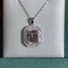 Load image into Gallery viewer, 4 Carat Yellow Or Light Champaign Pink Cushion Cut Simulated Moissanite Necklace