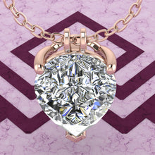 Load image into Gallery viewer, 8 CT Pear Cut Solitaire Basket Moissanite Necklace D Color