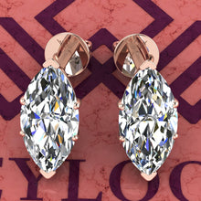 Load image into Gallery viewer, 3 CT x2 Marquise Cut Stud D Color Basket Moissanite Earrings