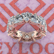 Load image into Gallery viewer, 12.6 CTW Trilliant Cut Eternity Bands D Color Basket Moissanite Ring