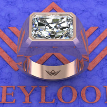 Load image into Gallery viewer, 6.5 CT Medium Radiant Cut Bazel Man&#39;s Moissanite Engagement Ring D Color