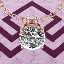 Load image into Gallery viewer, 5.5 CT Fat Oval Cut Solitaire Basket Moissanite Necklace D Color