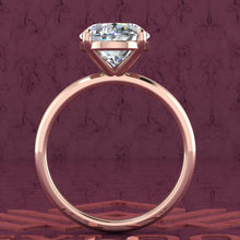 Load image into Gallery viewer, 3 Carat Fat Oval Cut 4 Prongs Solitaire D Color Basket Moissanite Ring