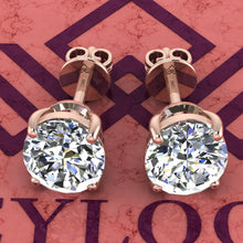 Load image into Gallery viewer, 2.5 CT x2 Fat Oval Cut Stud D Color Basket Moissanite Earrings