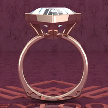Load image into Gallery viewer, 7.5 Carat Triangle Cut Bezel Euro Shank Solitaire D Color Moissanite Ring