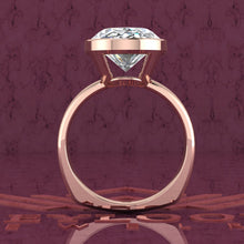 Load image into Gallery viewer, 5.5 Carat Medium Oval Cut Bezel Euro Shank Solitaire D Color Moissanite Ring